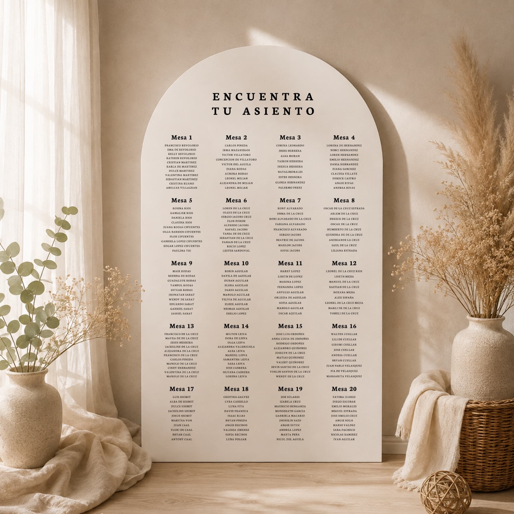 Seating Chart letras en vinyl